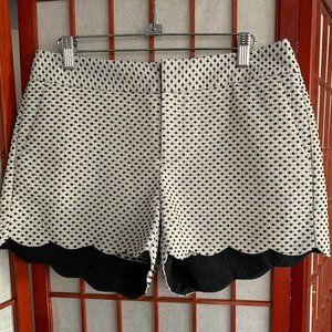 White and black polka dot shorts